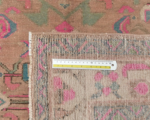 5x11 Vintage Brown Persian Style Hand Knotted Low Pile Wool Area Rug